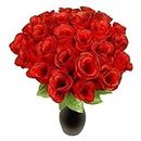 Schramm® 72 Stück Hecken 26cm Rosen rot Kunstblumen Seidenblumen Rote Rose