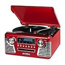 Victrola V50-200-RED-SDF Retro Bluetooth 7 in 1 Music Center (33/45/78) CD/Cass (Red)