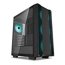 DeepCool CC560 V2 Mid-Tower ATX PC Case High-Airflow 4X Pre-Installed 120mm LED Fans Gaming PC Case with Tempered Glass Side Panel 360mm Radiator Support USB 3.0 Audio/Mic Combo Jack