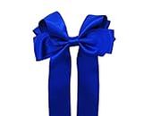Girls Handmade Satin Ribbon Boutique Ponytail Hair Bow Clips Barrette (Royal Blue) 10cm