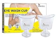 OREAYU™ Eye Wash Cup Transparent Plastic Non Toxic, Ayurvedic Eye Cleansing to Improve Vision and Soothe The Eye Muscles (2 Cup)