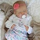 JIZHI Lifelike Reborn Baby Dolls Girl 17 Inch Full Body Vinyl Washable Realistic Newborn Baby Dolls with Clothes and Toy Accessories for Kids Age 3+