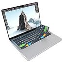 JCPal Adobe Photoshop Shortcut Guide Keyboard Cover for 2021/2023 M1/M2/M3 Apple MacBook Pro 14 inch and MacBook Pro 16 inch, 2022/2024 MacBook Air 13 inch, 2023/2024 MacBook Air 15 inch (US-Layout)