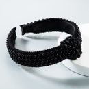 Hairband/ headband Black beads, pearls handmade knot headband
