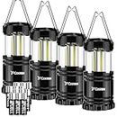 LED Camping Lantern, Costech 4 Pack Portable Brightest Outdoor Emergency Light; with 12 AA Batteries for Camping, Hiking, Fishing, Hurricane, Storm, Outage
