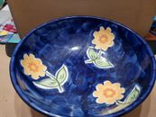 Pier  1 imports hand painted, Made in Italy. Large bowl . Floral Pattern.