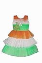 My Lil Princess Girl's A-Line Knee Length Dress (My Lil Princess_Indian Flag Dress_24_White_4-5 Years)