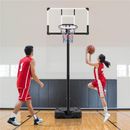 Yaheetech 7.5′-10′ Hoop Height Adjustment Portable Basketball Hoop System w/ Wheels Polyvinyl Chloride (PVC)/Aluminum in Black | Wayfair