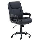 Amazon Basics Classic Puresoft PU Padded Mid-Back Office Computer Desk Chair with Armrest - Black