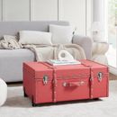 Byourbed The Sorority College Dorm Trunk Solid Wood + Manufactured Wood in Orange | 14 H x 29 W x 20 D in | Wayfair BUCK2-E-11124CORAL