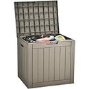 YITAHOME 31 Gallon Outdoor Storage Deck Box, Waterproof Resin Package Delivery and Storage Box with Lockable Lid for Patio Furniture Cushions, Pool Accessories, Garden Tools, Taupe