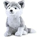 Webby Plush Husky Dog Stuffed Animal Puppy Soft Toy, Adorable Gifts for Kids and Adult, Glitter Eyes Soft Toy, 35CM (Grey)