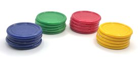 Sequence for Kids Game Replacement Chip Set of 20 - 5 Each Red Blue Yellow Green