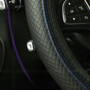 Copri volante auto in microfibra pelle accessori buona presa 15" nero e blu