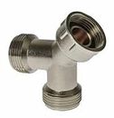 Solid Brass Nickel Plated Washing Machine Y Piece Connector, Highly Recommended Over Plastic/PVC YPiece