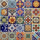50 Hand Painted Decorative Talavera Mexican Tiles 2x2