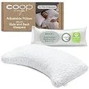 Coop Home Goods The Original Crescent Adjustable Pillow, Queen Bed Pillows for Shoulder, Neck & Head Support, Crescent Foam Pillows - Medium Firm for Back & Side Sleeper, CertiPUR-US/GREENGUARD Gold