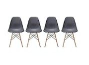 Inspirer Studio® Set of 4 Grey Side Chair Dining Room Chair (Grey)