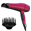 Revlon RVDR5191F Ionic Technology Ceramic Hair Dryer with Diffuser, Ionic, 3 Heat/2 Speed Settings, Powerful, Fast Drying, Less Frizz, Pink