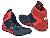 USI UNIVERSAL THE UNBEATABLE Wrestling Shoes, 701WRB Comferto Red/Navy Sports Shoes for Wrestlers for Men & Women, Mesh & Rubber Construction (8 UK/Ind)
