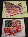 2x MILWAUKEE Die - Cut VINYL Film STICKER DECAL U.S. Flags & Ladies