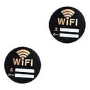 Artibetter 2Pcs Board For Office Wall Office Decore Round Stickers Wifi Decal Free Wifi Password Sign Wifi Password Chalkboard Acrylique Panneau Mural Wall Sticker Guest Printable Office