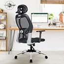 Trade Craft® Mesh Mid Back Ergonomic Office Chair/Study Chair/Revolving Chair/Computer Chair for Work from Home Metal with Push Back Tilt Feature (Black)