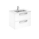 ANCONETTI Meuble à tiroirs Ancoflash Color 2 - Blanc Larg 800 - simple vasque - 2 tiroirs - Aménagement salle de bain et rangement
