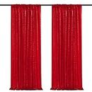 Party Backdrop Curtains 2 Panels 2ftx8ft Red Sequin Backdrop Sparkly Glitter Fabric Backdrop Birthday Wall Decoration