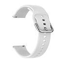 AONES 20mm Silicone Belt Watch Strap with Metal Buckle Compatible for Samsung Gear S2 Watch Strap White
