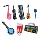 Music Instrument Blow Up Roll Party Holiday Air Inflatable Guitar Rock Kids Toy