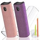 2 Pack Laptop Screen Cleaner Kit, DauMeiQH Touchscreen Mist Spray for Computer, iPad, iPhone, Cell Phone, MacBook, Monitor, TV, Car Screen with Brush,Cloth and Airpod Cleaning Tool (Pink Purple)