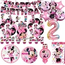 Minnie Mouse Party Dekoration Einweg geschirr Minnie Cup Teller Ballon für Mädchen Baby Bad