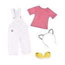 Glitter Girls – Glisten & Glam - Lace Overalls & Cat Ear Deluxe Outfit - 14-inch Doll Clothes– Toys, Clothes & Accessories For Girls 3-Year-Old & Up, includes Top (1)