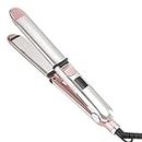 Rozamor Professional Flat Iron Hair Straightener, Titanium Hair Straightening, Double Side Fast Heating Hair Tools, Pink 2 in 1 Hair Straightener Curler for All Hairstyles, Gift for Girls Women