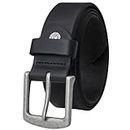 Lindenmann full cowhide belt men, jeans belt men leather 40 mm wide, belt men, full cowhide belt black, Größe/Size:120, Farbe/Color:nero
