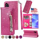 Women Leather Bling Wallet Case For Samsung S24 S23 S22 Ultra S21 S20 FE Note 20