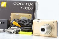 [COMO NUEVO en Caja] Cámara digital compacta Nikon Coolpix S3300 dorada 16 MP 6x de JAPÓN