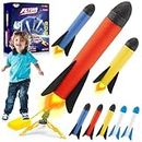 Toy Rocket Launcher for Kids, Sports Games Outdoor Toys-Shoots Up to 100+ Feet, 5 Colorful Foam Air Rockets and 1 Stomp Launch Pad, Gift Toys for Kids Boys and Girls Aged 3+Year Old