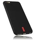 mumbi Hülle kompatibel mit iPhone 6 Plus / 6S Plus Handy Case Handyhülle, schwarz mit rotem Streifen - 5.5 Zoll