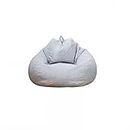 AQQWWER Poltrona a sacco Portable Lazy Beanbag Chair Sofa Set Living Room Furniture Bean Bag Chair Single Fabric Sofa Balcony Bedroom Tatami Sofa (Color : Grey)