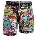 2UNDR Men's Swing Shift 6" Boxer Brief Underwear (Boom Time, X-Large)