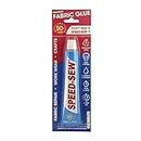 Speed-Sew No Sew Premium Fabric Glue Adhesive for Craft Projects, DIY Clothing Repairs, Denim, Upholstery, and Leather, Instant Mender for Fraying