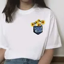 Sunflower Printed Tshirt Van Gogh Art T Shirts Fashion Women Tops Tee Harajuku T-shirts Female Tee