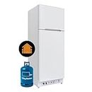 Smad 265L Gas Fridge Freezer, 2 Way Absorption Fridge Freezer for Mobile Home, Garage, Country Holiday Cottages, Caravan, Motorhome, 240V/Propane, White