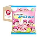 12 Beutel (12 x 100g) Süße Pilze - Schaumzuckerpilze - Erdbeergeschmack mit Geschenk von Pere's Candy