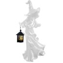 2023 Cracker Barrel schwarze Harz-Hexe mit LED-Laterne Halloween dekorieren