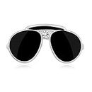 M Fabrics Black Sunglasses Brooch Suit Shirt Badge Pin Gift Jewelry Men's Clothing Accessories, Lapel Pin/Broch for Unisex Suit Shirt Badge Enamel Lapel Pin Men's Clothing Accessories (Silver)