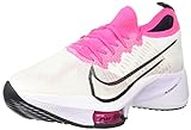 Nike Women's W Air Zoom Tempo Next% Fk Running Shoe (White/Black-Pink Blast_7 UK (9 US)_CI9924-102)