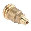 Male QCC1 Acme Nut Propane Gas Fitting Hose Adapter with 1/4 Inch Male Pipe Thread, Propane Quick Connect Fittings, Solid Brass Outdoor Cooking Propane Adapter